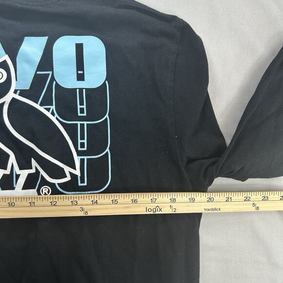 OVO October’s Very Own Drake Black Owl Logo Long Sleeve T Shirt Mens L Blue - Picture 7 of 7